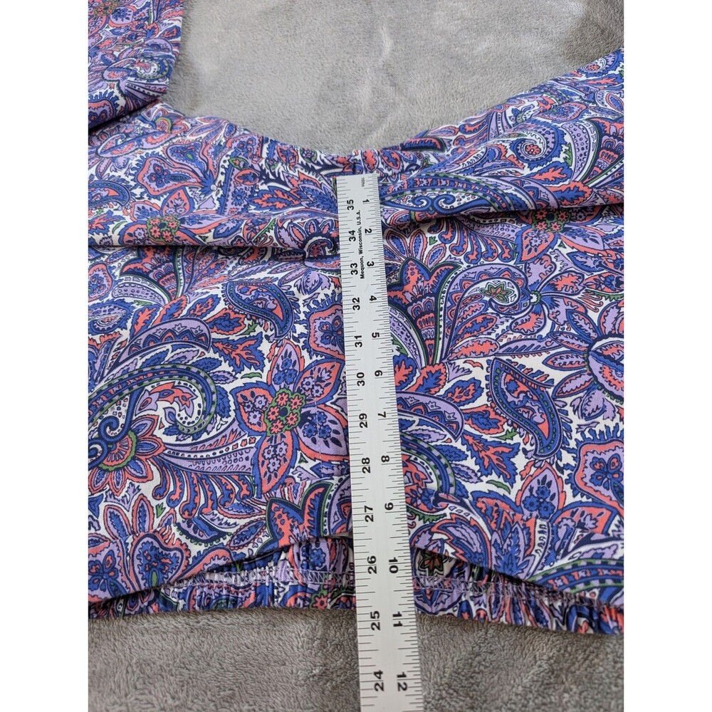 Isaac Mizrahi Live Pants Womens 8P Purple Paisley Crop Pull On Stretch Capri - Picture 8 of 10